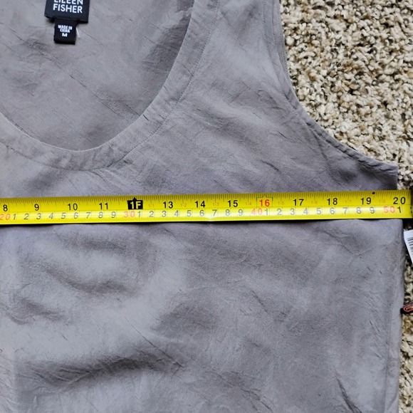 Eileen Fisher Tank Top Sleeveless V Neckcool taupe Casual Blouse/2x $50 - Picture 6 of 7